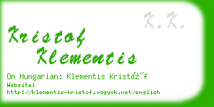 kristof klementis business card